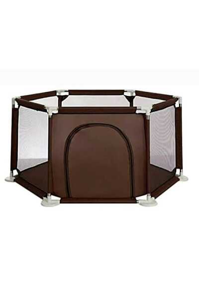 Vision سياج لعب وملعب للأطفال بفتحة جانبية باللون البني