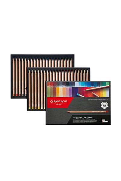 zerzembe Caran d'Ache Luminance 6901 Kuru Boya Kalem Seti 40 Renk