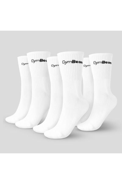 GymBeam Șosete 3/4, pachet de 3, albe