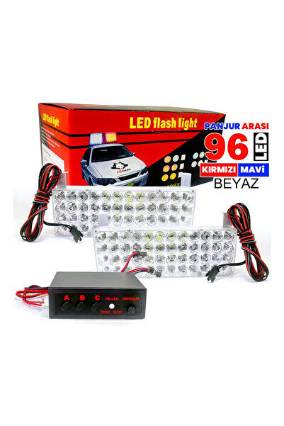 XMOD 96 Led Kırmız Beyaz Mai Yanan Led Lamba 2 Adet 4 Modlu