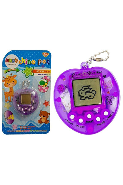 Three top online Tamagotchi electronic cu animale violet și lanț scurt