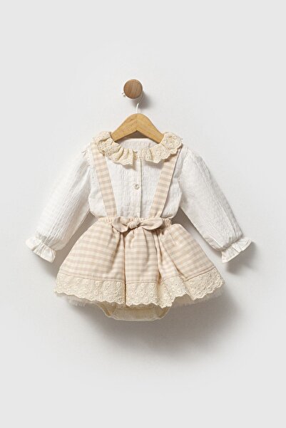 HAUSEkids طقم جاكلين للفتيات الصغيرات من 9-24 شهرًا - بني