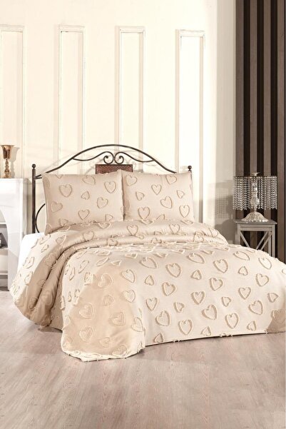 Çeyiz Diyarı Pure Love 3 Piece Double Pique Set Beige