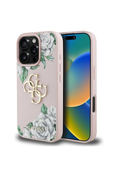 Guess Carcasă pentru iPhone 16 Pro, Hardcase 4G cu logo mare, roz, model Grai...