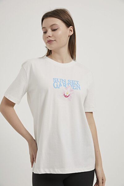 Arma Life Armalife 10623 Bi̇s Collar Printed Women's T-Shirt