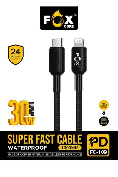 FOX CORE High-Speed Cable Made of Waterproof Material Supports All Android Phones (Type-C to IP 30W)