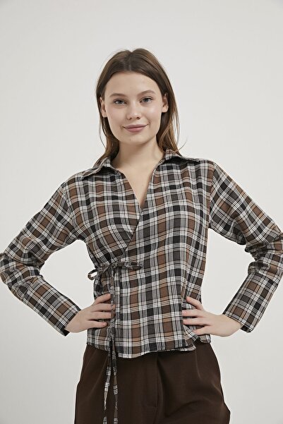 Arma Life Armalife 0439 Women's Shirt with Plaid Binding Detail