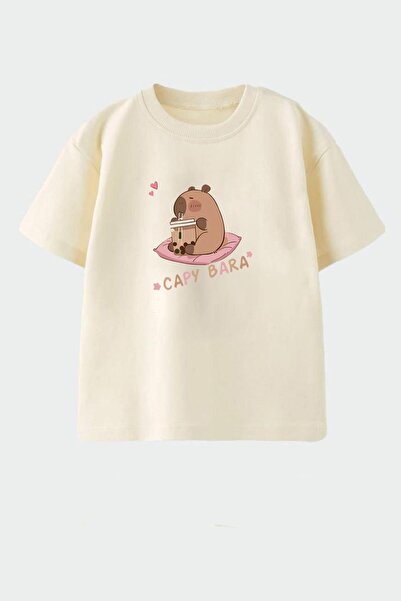 Monila Детска памучна тениска с принт на велосипед на врата