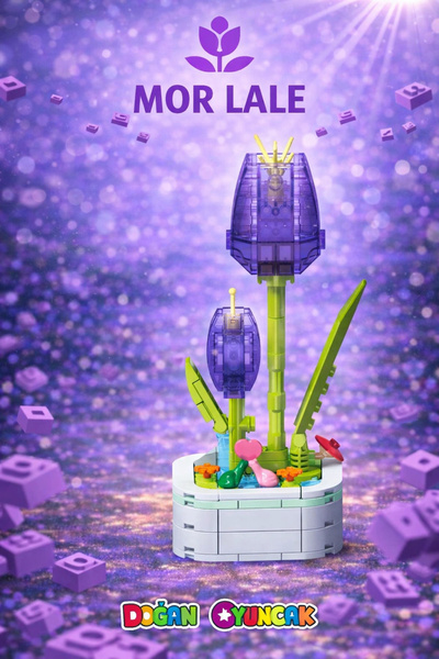 Doğan Oyuncak Dünyası Micro Block Crystal Purple Tulip Flower Lego - Lego Set...