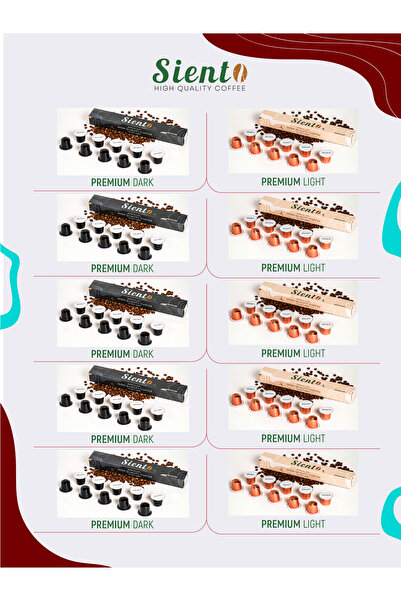 100 ADET (Premium Light , Premium Dark) Kapsül Kahve (Nespresso Uyumlu) (10 Kutu)