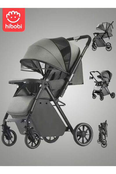 hibobi Luxury Two-Way Baby Stroller High-View – Reversible Handle, One-Touch ...