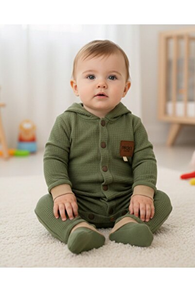 voyyo kids baby Erkek Bebek 6-9-12-18 Aylık Kapüşonlu Mevsimlik Boydan Çıtçıt...
