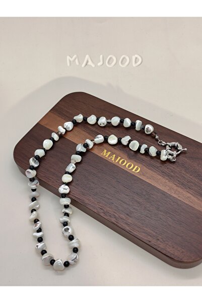 MAJOOD قلادة من اللؤلؤ الطبيعي المصنوع من الصدف/للرجال والنساء/مقدمة في علبة ...