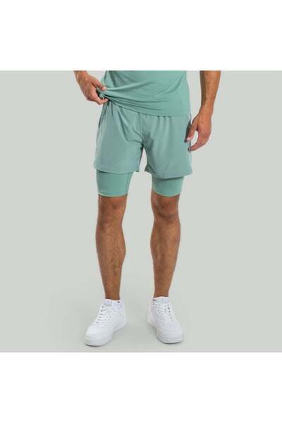 GymBeam Pantaloni scurți ULTRA 2 în 1 Agave