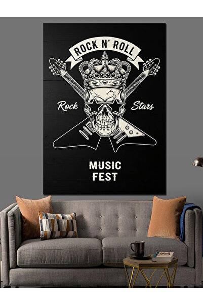 KanvasSepeti Rock Roll Pictură în ulei de înaltă calitate texturat Canvas Can...