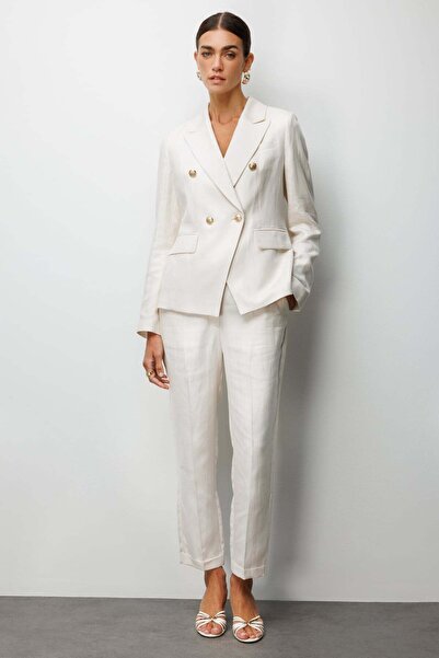 Ekol Pantaloni skinny cu nasturi metalici decorativi