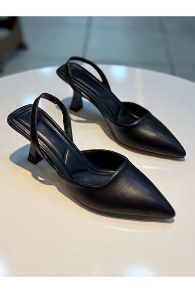 Alphus Hco Thin Heeled Open Back Casual Women's Heeled Shoes