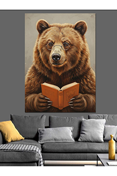 KanvasSepeti Sedeći smeđi visokokvalitetni uljani obraz Teksturirano platno p...