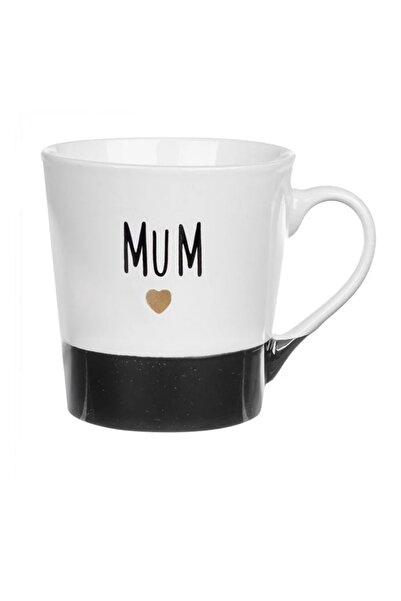 OEM New Bone Mug with Message "MUM", Gift for March 8, Mother's Day, Black/Wh...