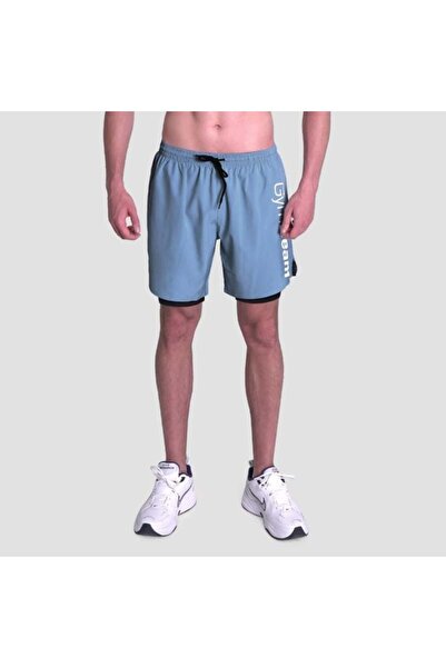 GymBeam Pantaloni scurți 2 în 1 Essence Albaștri