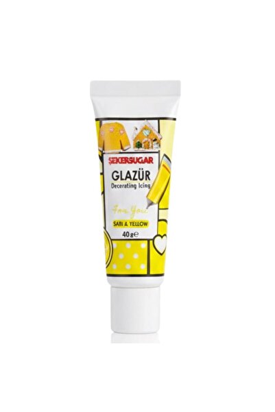 ŞEKER & SUGAR Glazür Tüp Sarı 40 Gr – Pasta ve Kurabiye Dekor Glaze