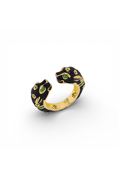 neslyaccessories خاتم قابل للتعديل من نوع سيلفاي بلاك بانثر