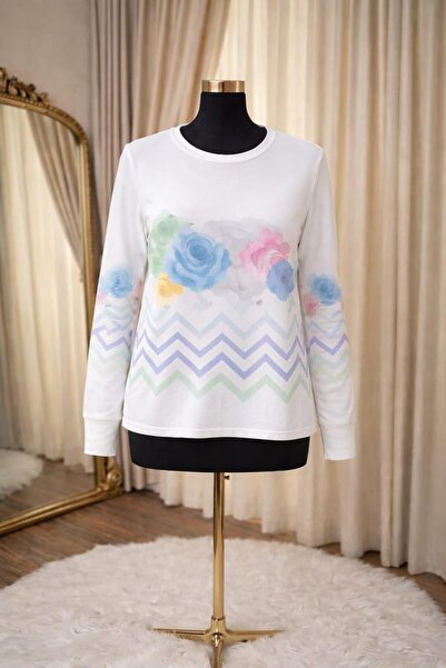 CHEVALIER FASHION Women’s Printed Long Sleeve Top – Crew Neck Casual Pullover