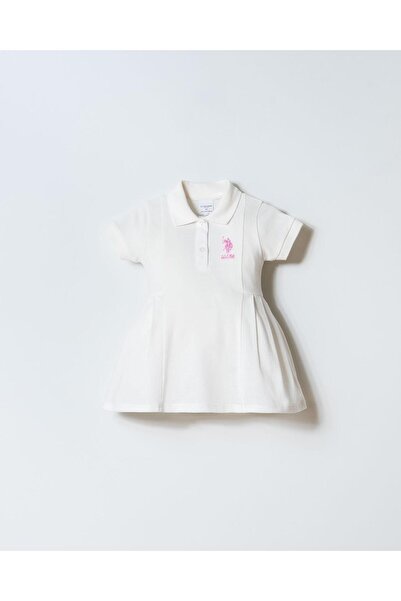 U.S. Polo Assn. Kız Bebek Pike Elbise %100 Pamuk Polo Yaka Günlük & Yazlık El...