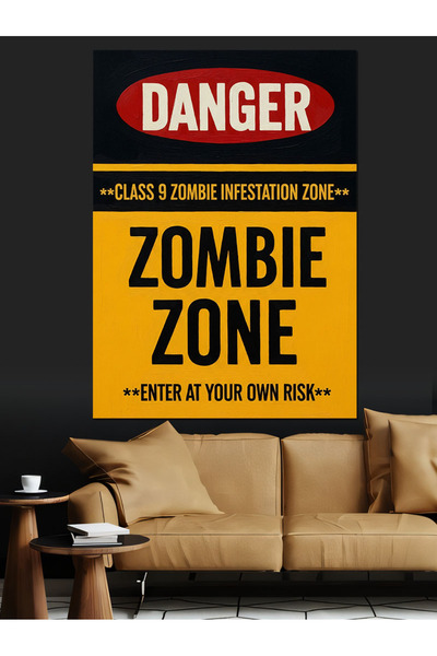 KanvasSepeti Danger Zombie Pictură în ulei de înaltă calitate texturat Canvas...