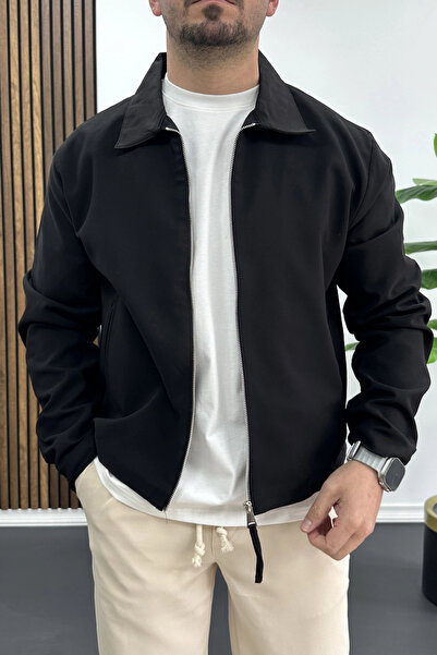 Edwox Men's Regular Fit Slim Seasonal Jacket Black Edw445