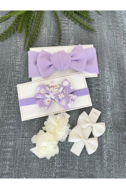 pempem bandana Lovers Baby Girl Bow Detailed Bandana Buckle Set
