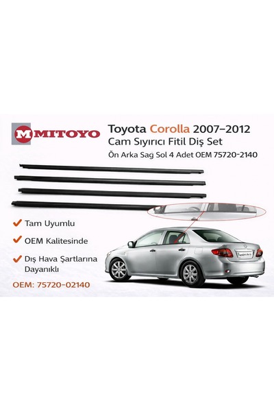 MITOYO Toyota Corolla 2007–2012 Cam Sıyırıcı Fitil Dış Set Ön Arka Sağ Sol 4 ...