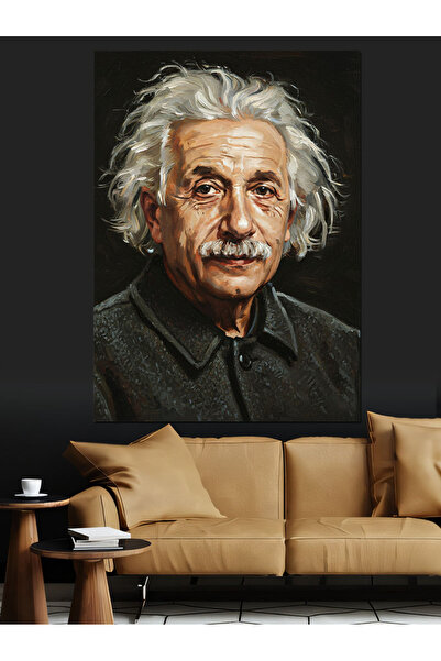 KanvasSepeti Αλμπερτ Αϊνστάιν Υψηλής ποιότητας ελαιογραφία Με υφή Καμβάς Καμβ...