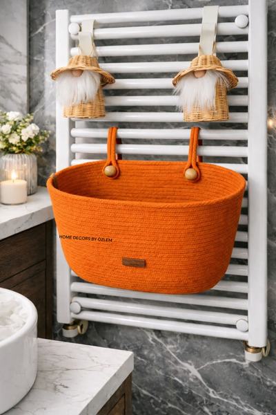 home decors by özlem Hanging Organizer Basket Multi-Purpose Basket Wicker Bas...