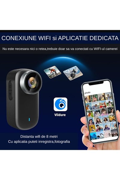 OEM TIRONIX Camera Video 4K Rezistenta la Apa cu WiFi, Accesorii Complete, Autonomie Mare, Outdoor