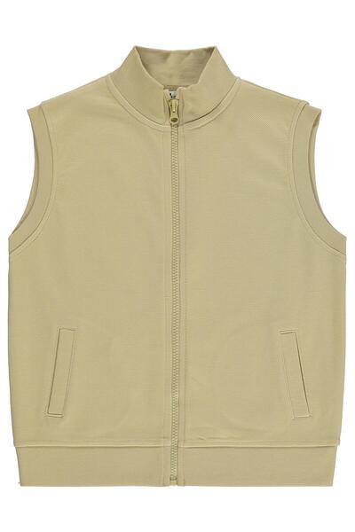 Civil Boys țesătură pichet 6-9 ani vestă - Bej 8-9 ani