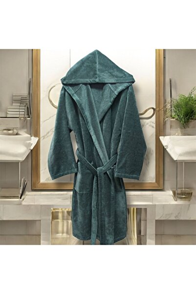 MYSOFTHOME Bathrobe Velvet Hooded 100% Cotton