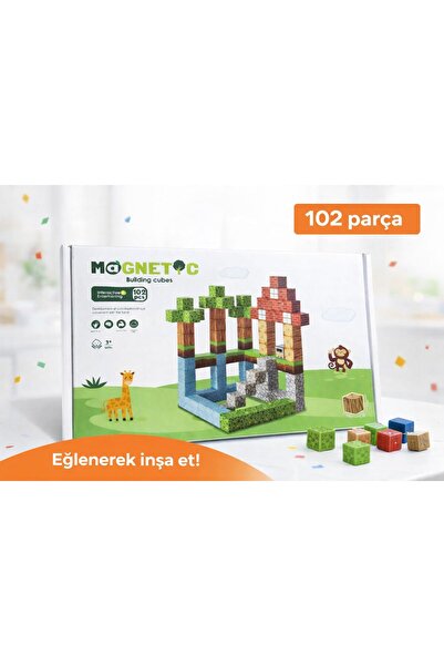 ZİVENTA Manyetik Yapı Blokları Küpleri Çocuklar İçin Renkli 3 Boyutlu 102 Par...