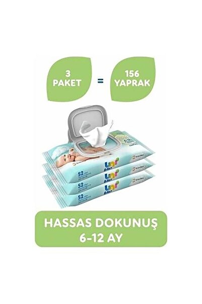 Uni Baby Hassas Dokunuş Islak Mendil 3x52'li - Standart Standart