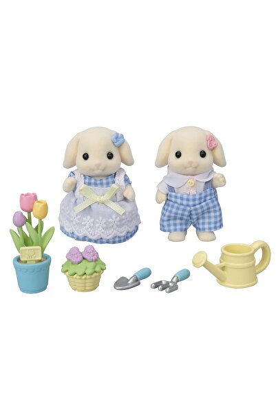 SYLVANIAN FAMILIES دمى أرنب الحمل الصغيرة للأخ والأخت - مجموعة تماثيل لطيفة ل...