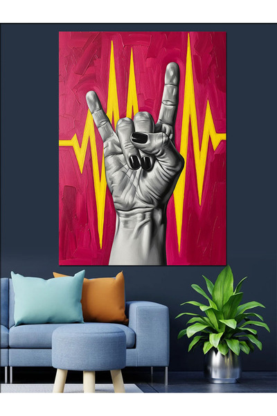 KanvasSepeti Rock Roll El Pictură în ulei de înaltă calitate texturat Canvas ...