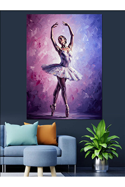 KanvasSepeti Ballet Dancer Purple Υψηλής ποιότητας ελαιογραφία Με υφή Καμβάς ...