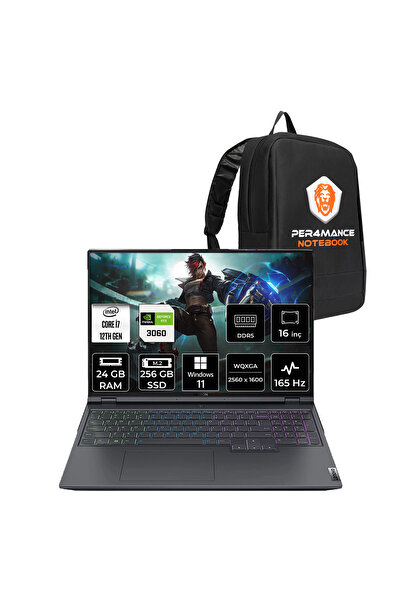 LENOVO Legion 5 Pro i7 12700H 24GB 256GB SSD RTX3060/6GB 140W 16" QHD+ 165Hz ...