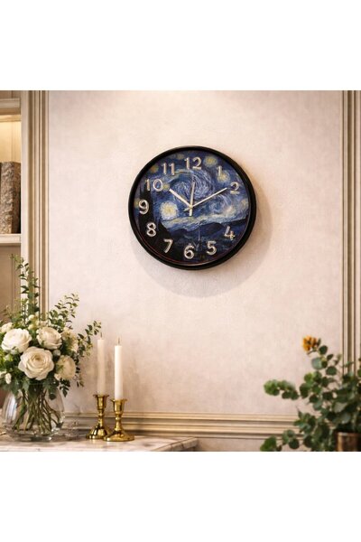 casera's accessories luxury design Decorative Wall Clock with Van Gogh Starry...