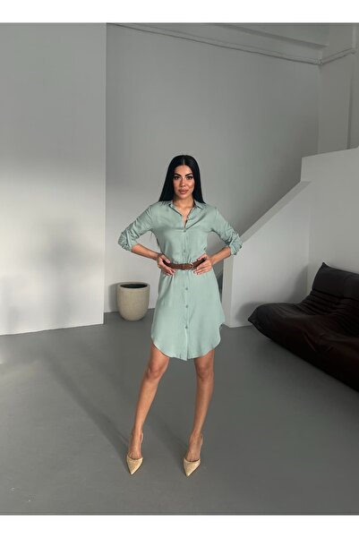 Milamia Women's Belted Long Tunic Dress