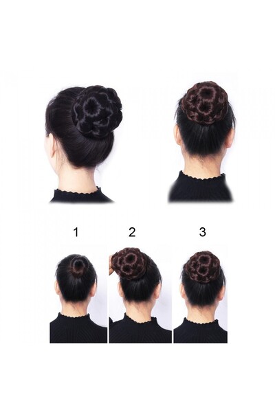 Handmade düğün davet saçı hazır topuz yeni nesil saçlar tak cık fiber uzun öm...