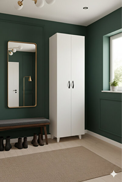 KZY Mobilya 8 Raflı 2 Kapaklı 16R Portmanto