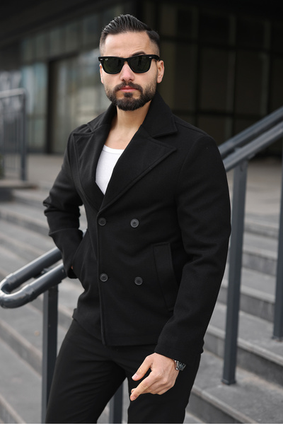 BASEL.CO Short Double-Breasted Basic Cashmere Jacket