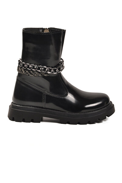 AYK'S Black Patent Leather Children's Boots Duru F