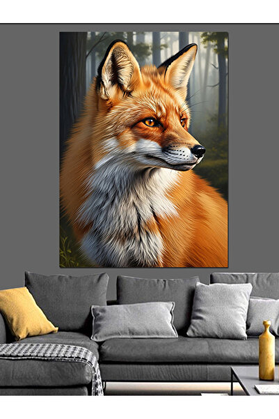 KanvasSepeti Vopsea în ulei de înaltă calitate cu animale Vulpele texturat Pâ...